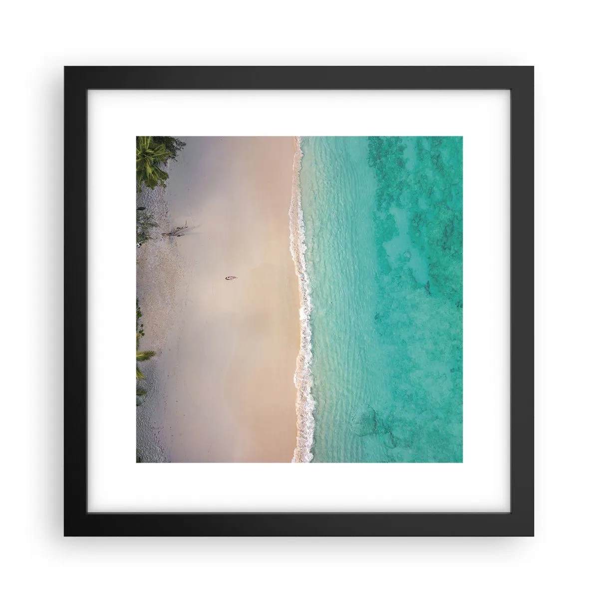 Poster in einem schwarzem Rahmen - Paradiesstrand - 30x30 cm