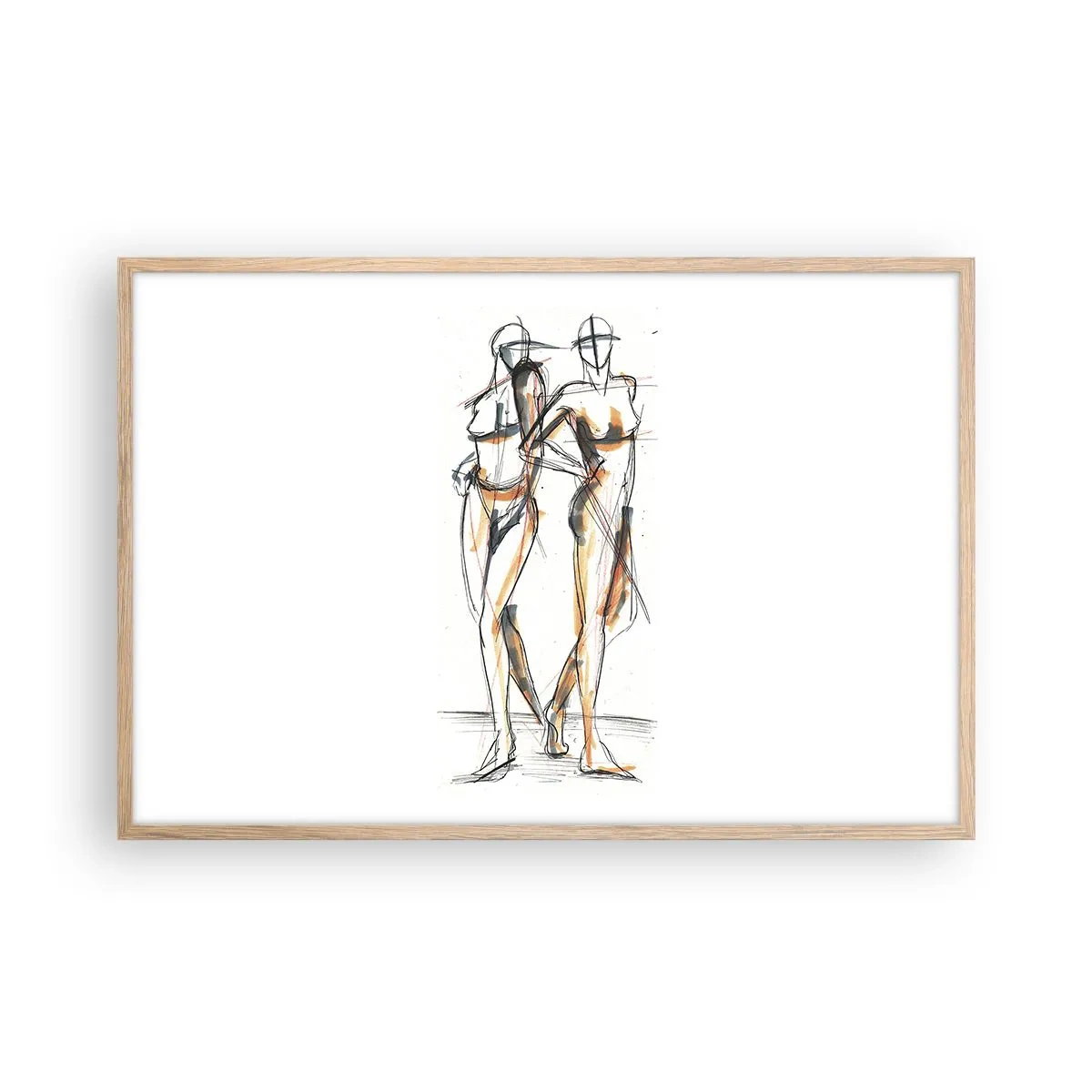 Poster in einem Rahmen aus heller Eiche - Studie der Gnade - 91x61 cm