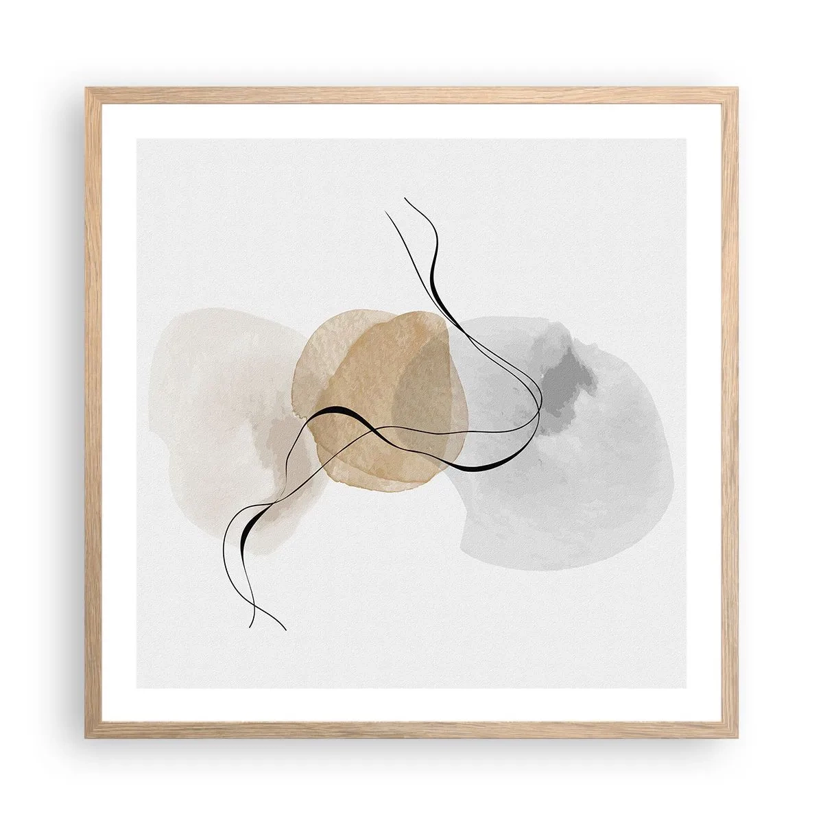 Poster in einem Rahmen aus heller Eiche - Luftperlen - 60x60 cm