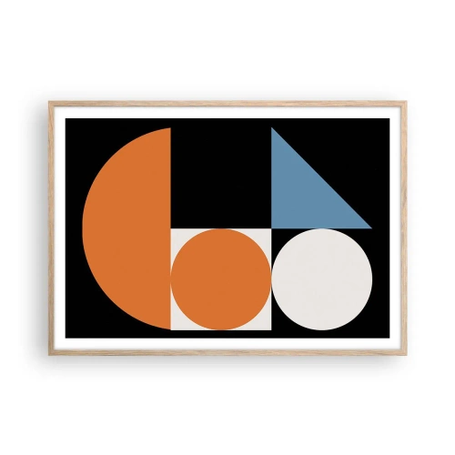 Poster in einem Rahmen aus heller Eiche - Bebilderte Anordnung - 100x70 cm