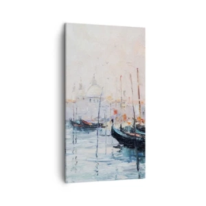 Bild auf Leinwand - Leinwandbild - Hinter dem Wasser, hinter dem Nebel - 45x80 cm