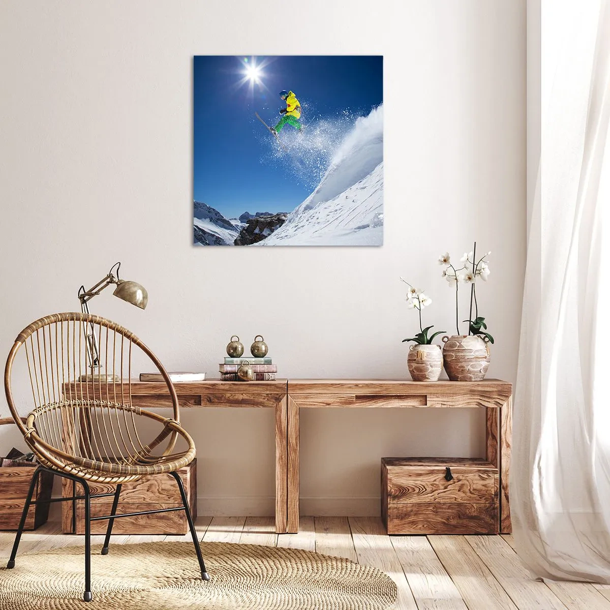 Bild auf Leinwand - Leinwandbild - Tanzen mit den Bergen - 40x40 cm