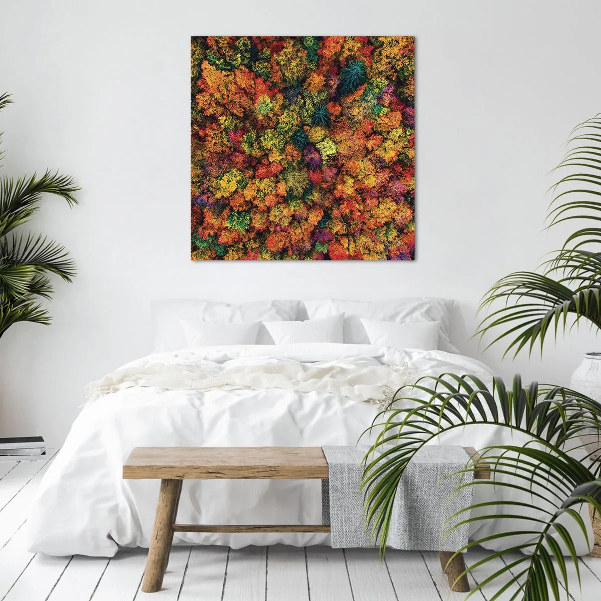 Bild auf Leinwand - Leinwandbild - Blumenstrauß aus Herbstbäumen - 60x60 cm