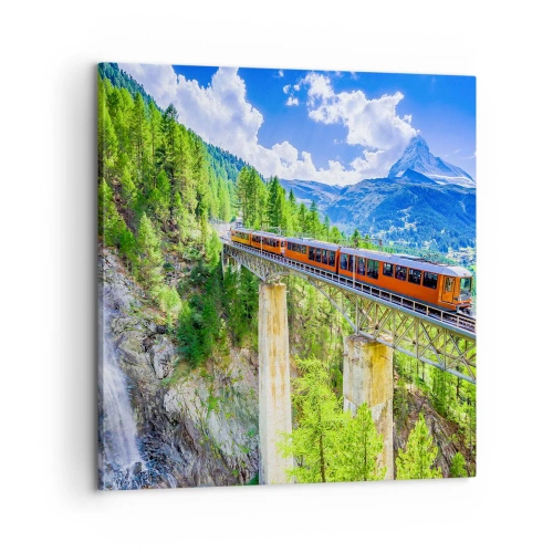 Bild auf Leinwand - Leinwandbild - Jetzt sind Alpen dran - 60x60 cm