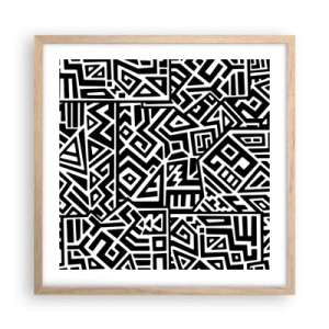 Poster in einem Rahmen aus heller Eiche - Präkolumbianische Komposition - 50x50 cm