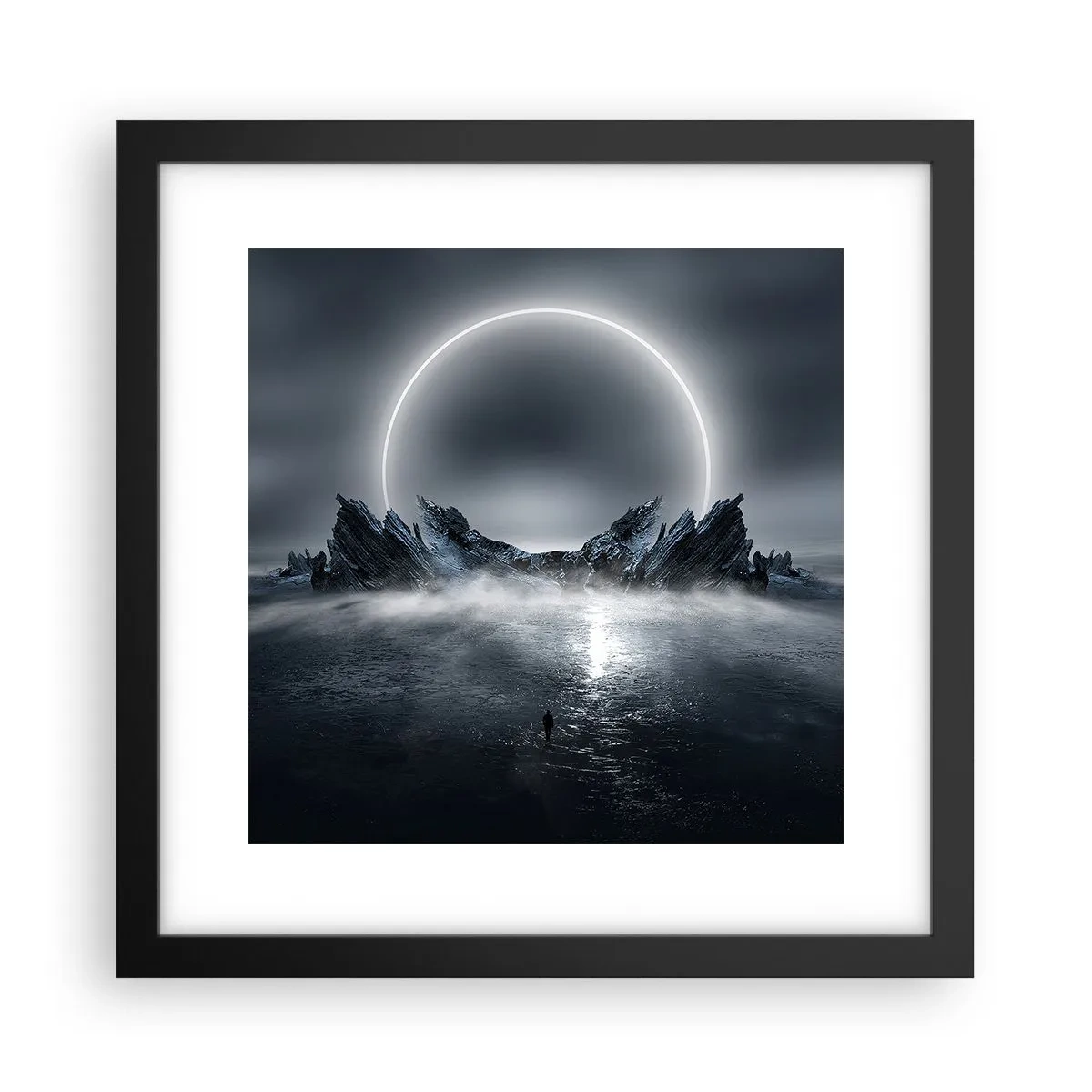 Poster in einem schwarzem Rahmen - Ende der Geschichte - 30x30 cm