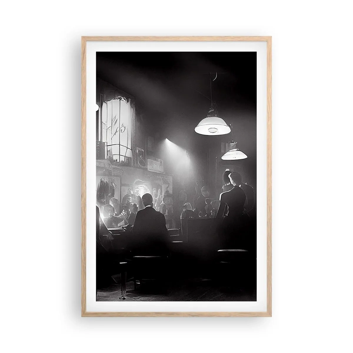 Poster in einem Rahmen aus heller Eiche - In Jazz-Atmosphäre - 61x91 cm