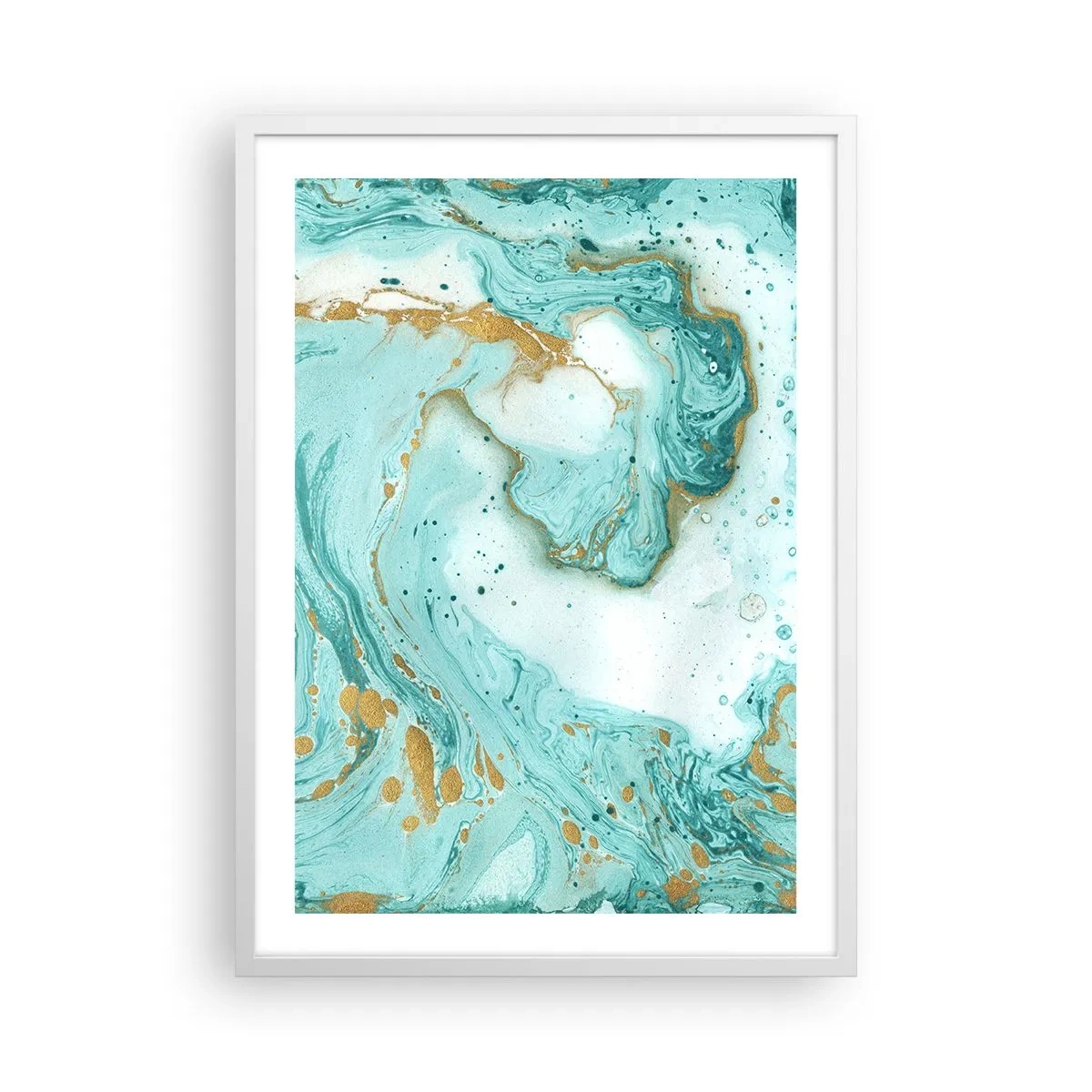 Poster in einem weißen Rahmen - Unter der großen Welle der Edo-Ära - 50x70 cm