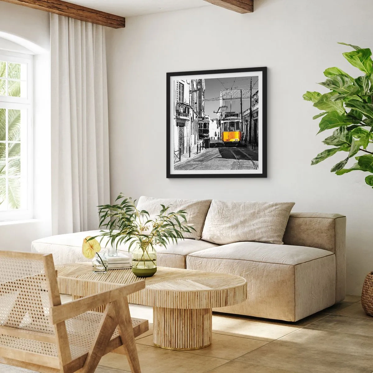 Poster in einem schwarzem Rahmen - Der Geist von Lissabon - 50x50 cm