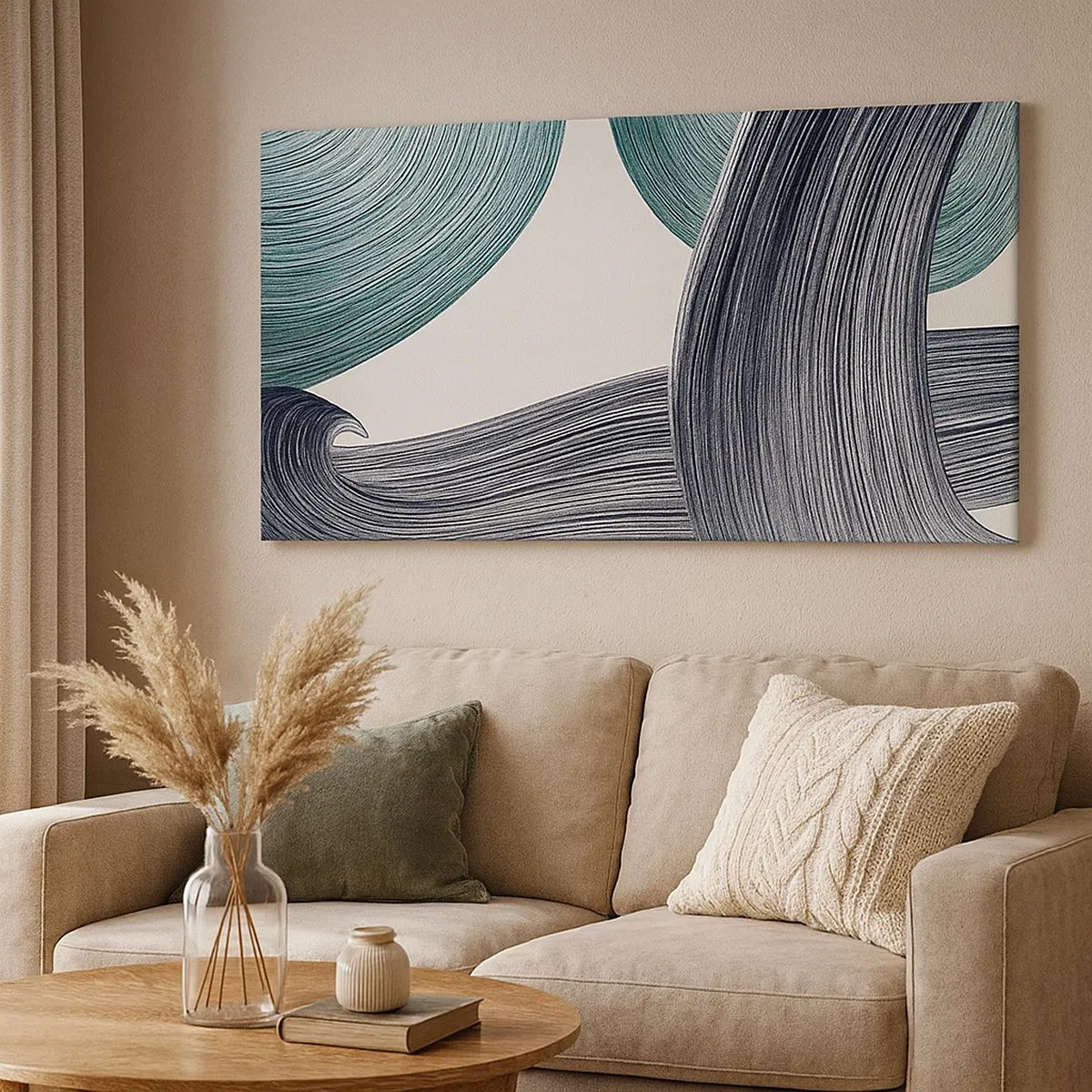 Bild auf Leinwand - Leinwandbild - Smaragdgrüne und schwarze Pfade - 100x40 cm