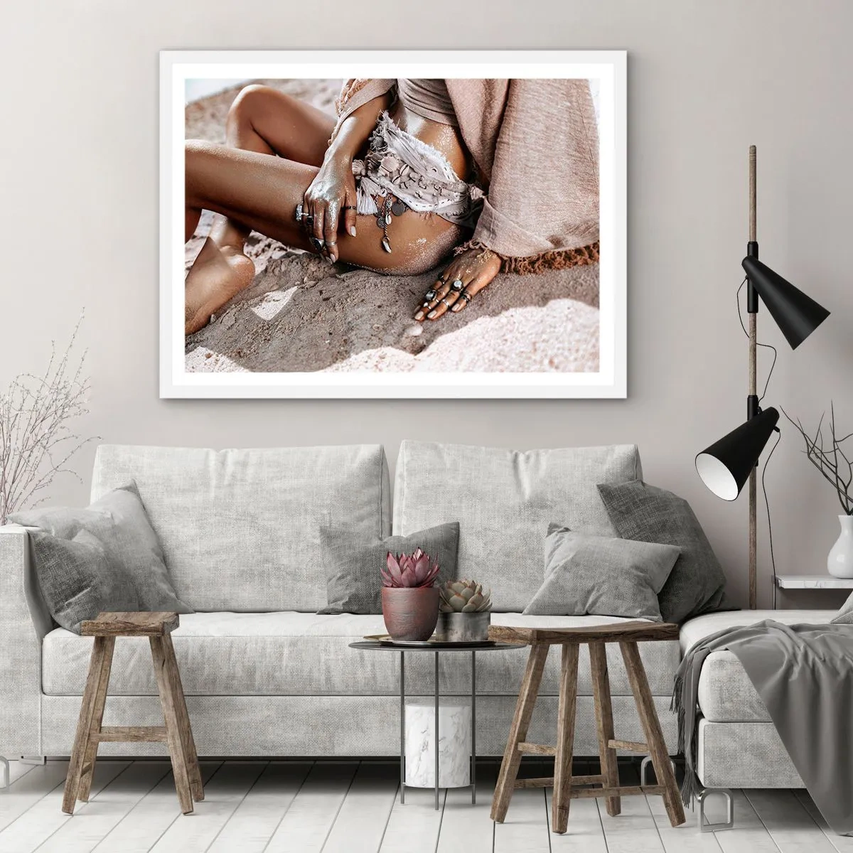 Poster in einem weißen Rahmen - Von den Wellen geworfen? - 50x40 cm