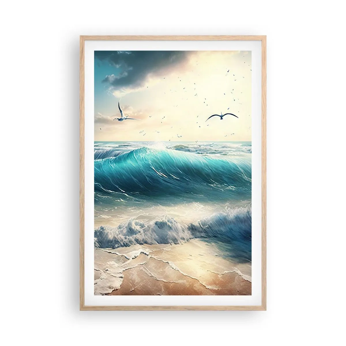 Poster in einem Rahmen aus heller Eiche - Es summt nur für dich - 61x91 cm