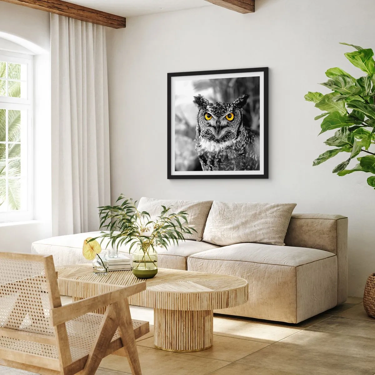 Poster in einem schwarzem Rahmen - Nichts wird sich verstecken - 60x60 cm
