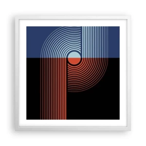 Poster in einem weißen Rahmen - In einer geometrischen Umarmung - 50x50 cm