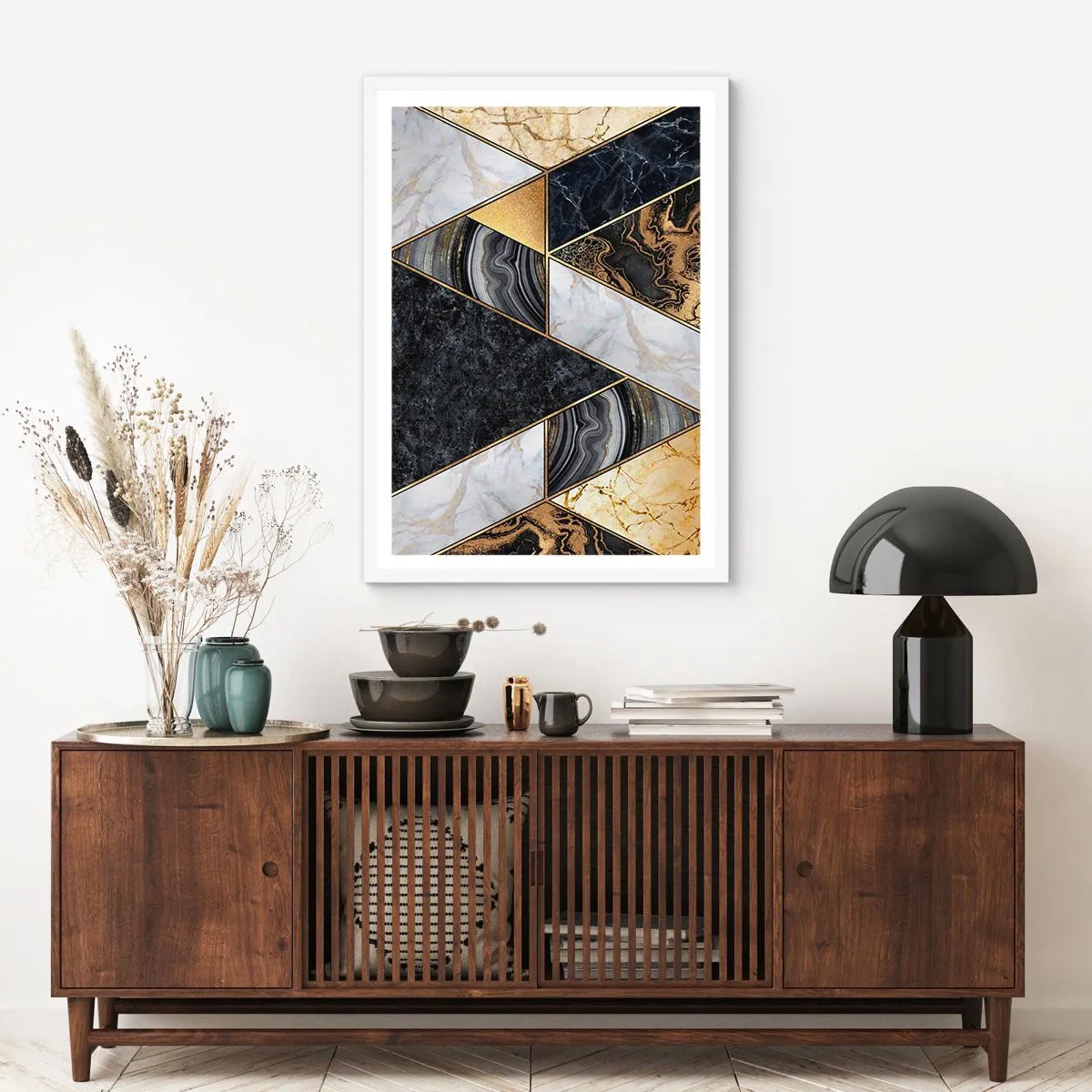 Poster in einem weißen Rahmen - Stein um Stein - 61x91 cm