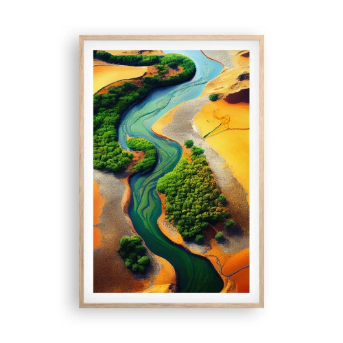 Poster in einem Rahmen aus heller Eiche - Lebensspendender Fluss - 61x91 cm