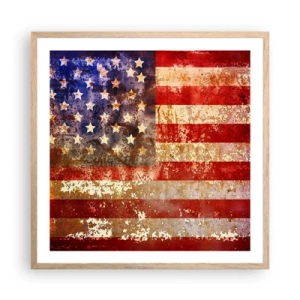 Poster in einem Rahmen aus heller Eiche - Ruhm verblasst nicht - 60x60 cm