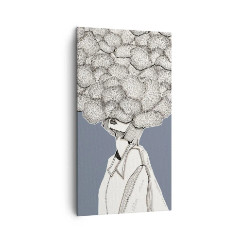 Bild auf Leinwand - Leinwandbild - Mit dem Kopf in den Wolken stecken - 45x80 cm