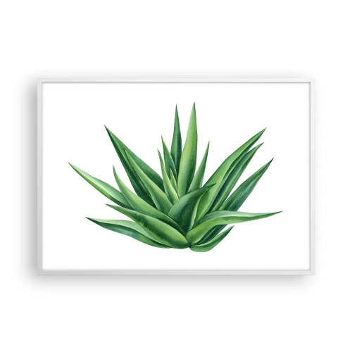 Poster in einem weißen Rahmen - Grün – Kraft – Leben - 100x70 cm