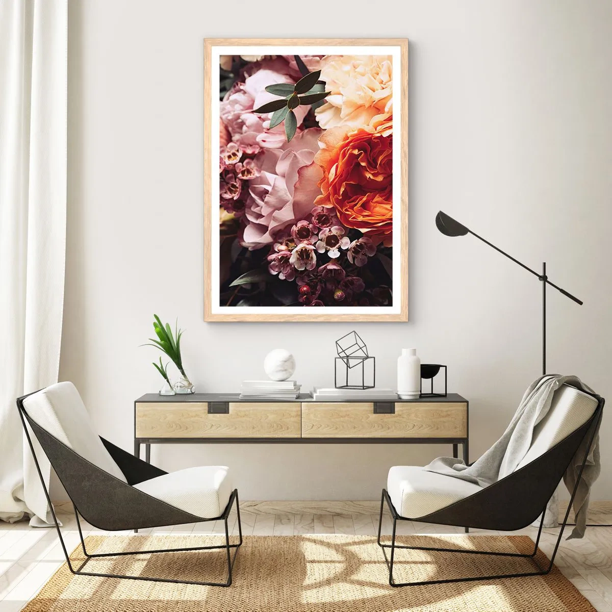 Poster in einem Rahmen aus heller Eiche - Eingehüllt in Schönheit - 61x91 cm