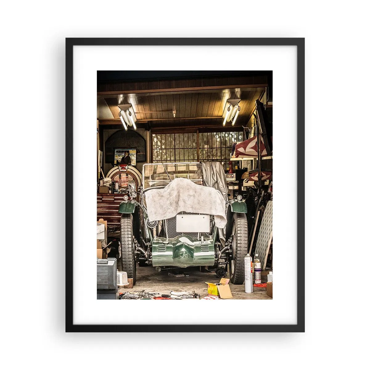 Poster in einem schwarzem Rahmen - Zurück in die Vergangenheit - 40x50 cm