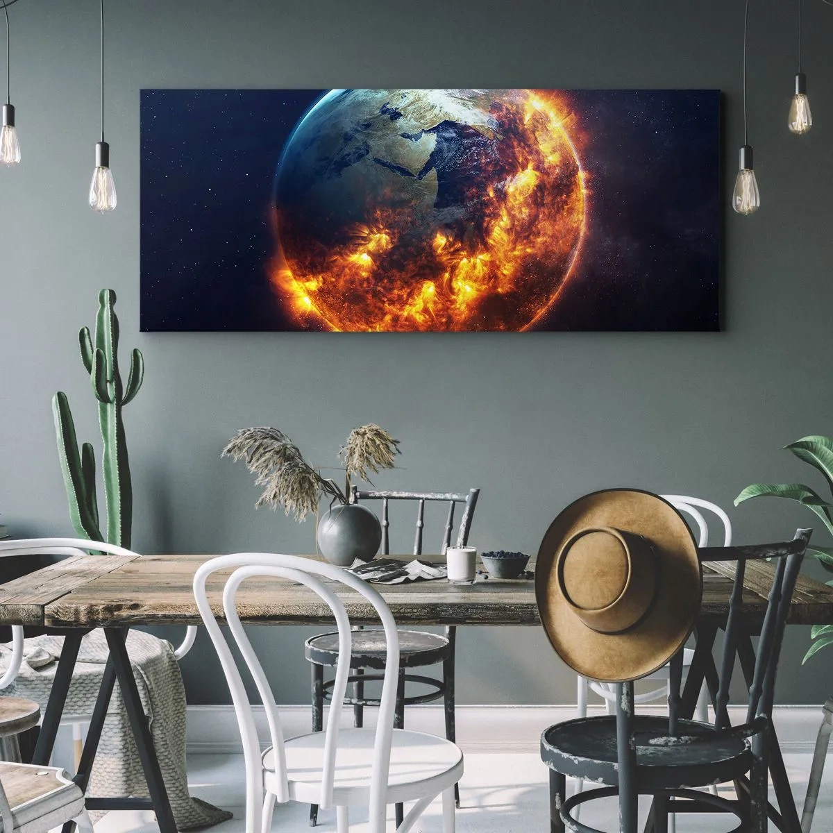Bild auf Leinwand - Leinwandbild - Die Flamme der Apokalypse - 90x30 cm