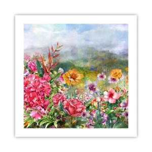 Poster - Ein Garten, der verrückt geworden ist - 50x50 cm