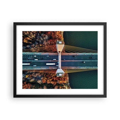 Poster in einem schwarzem Rahmen - Jenseits der Gewässer, jenseits der Wälder - 50x40 cm