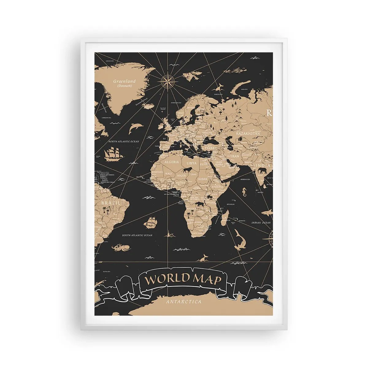 Poster in einem weißen Rahmen - Die Grenzen meiner Welt - 70x100 cm