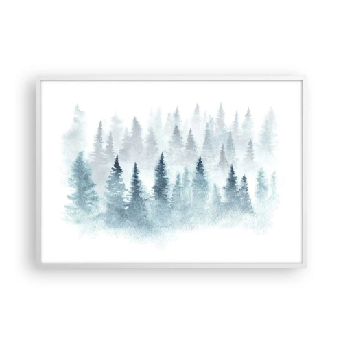 Poster in einem weißen Rahmen - In Nebel gehüllt - 100x70 cm