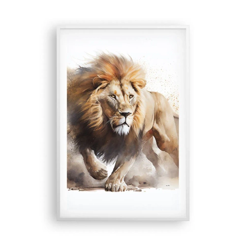 Poster in einem weißen Rahmen - Der König zog um - 61x91 cm
