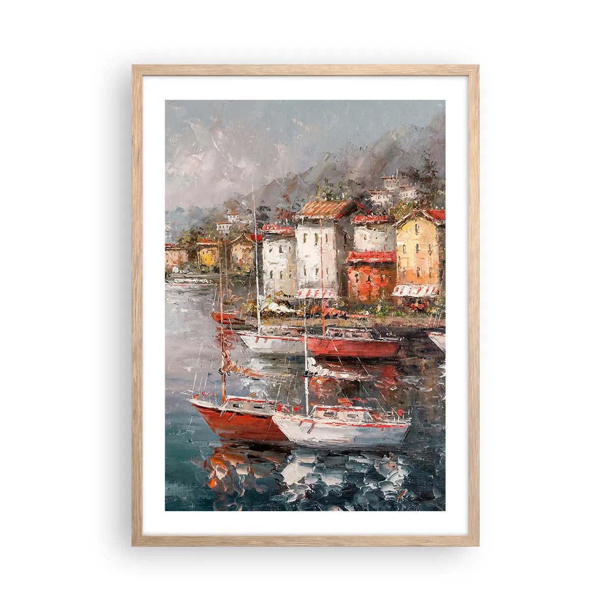 Poster in einem Rahmen aus heller Eiche - Romantische Oase - 50x70 cm
