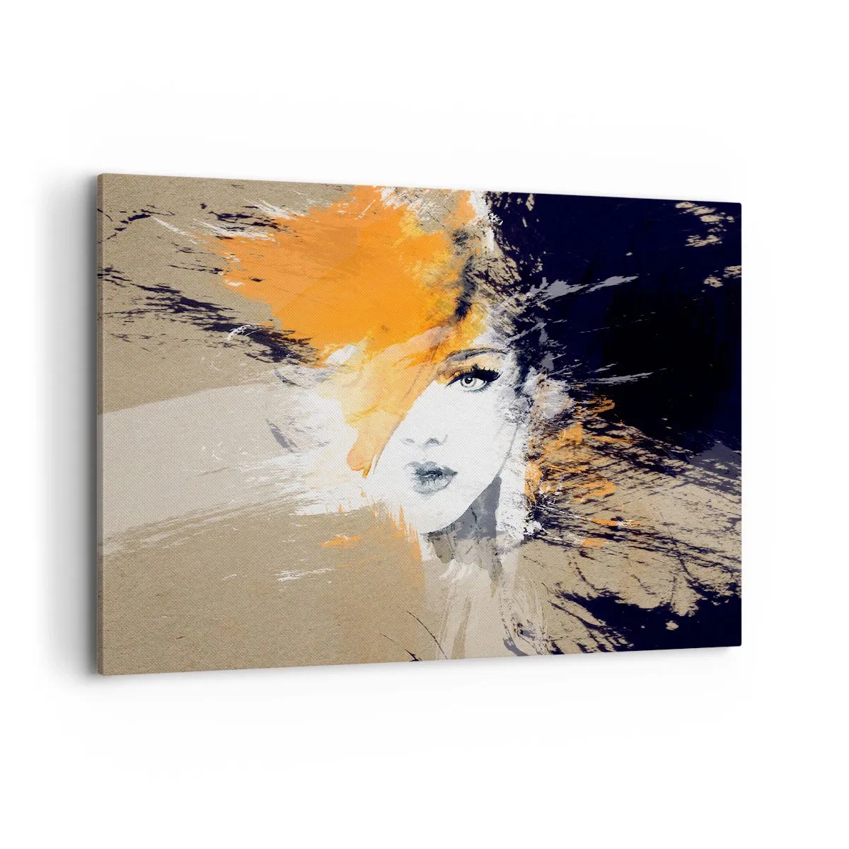 Bild auf Leinwand - Leinwandbild - Abstraktes Frauenporträt mit intensiven Farben - 100x70cm - Und es ist Licht - Moderne Wanddekoration für Wohnzimmer und Schlafzimmer ARTTOR