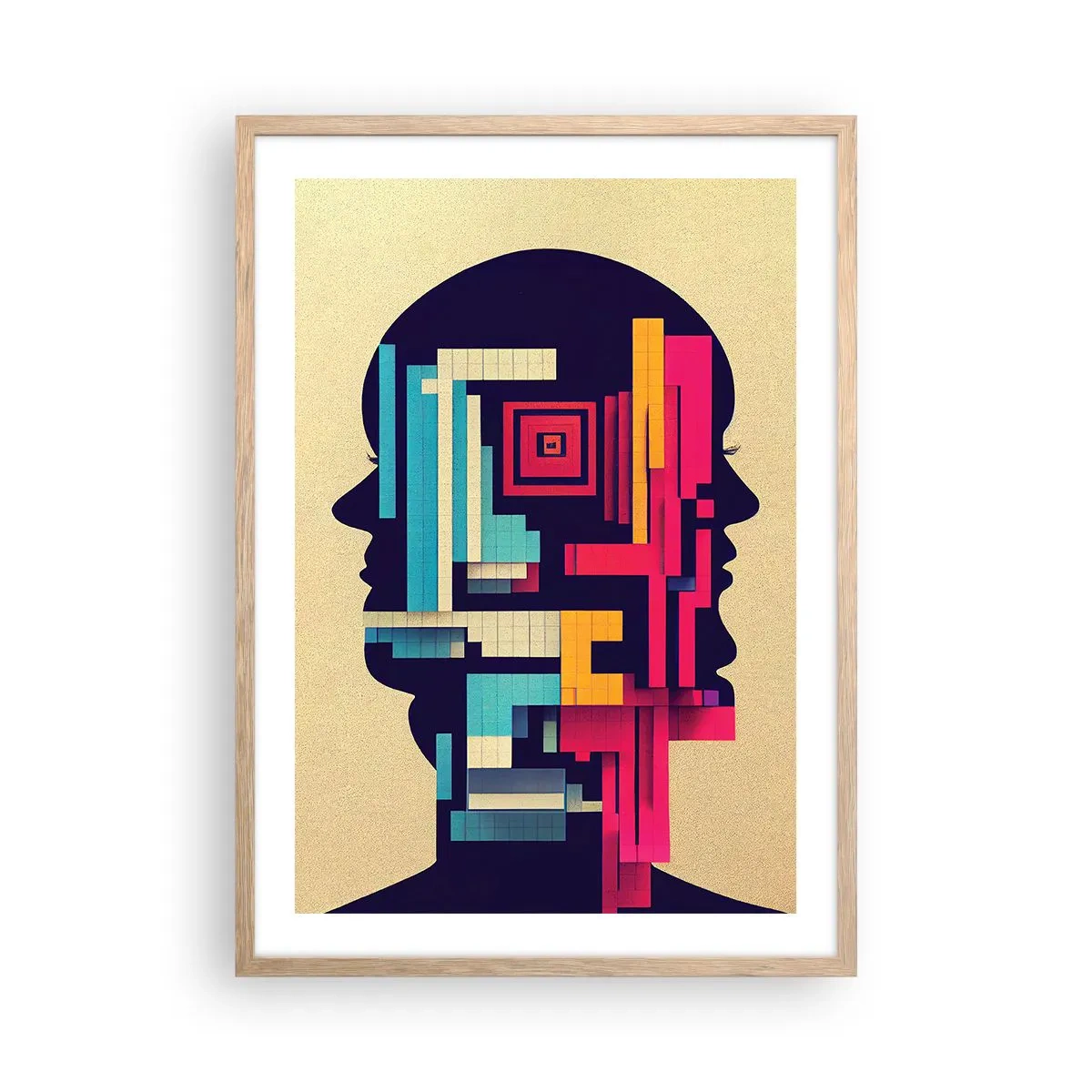 Poster in einem Rahmen aus heller Eiche - Neue Anleihen - 50x70 cm