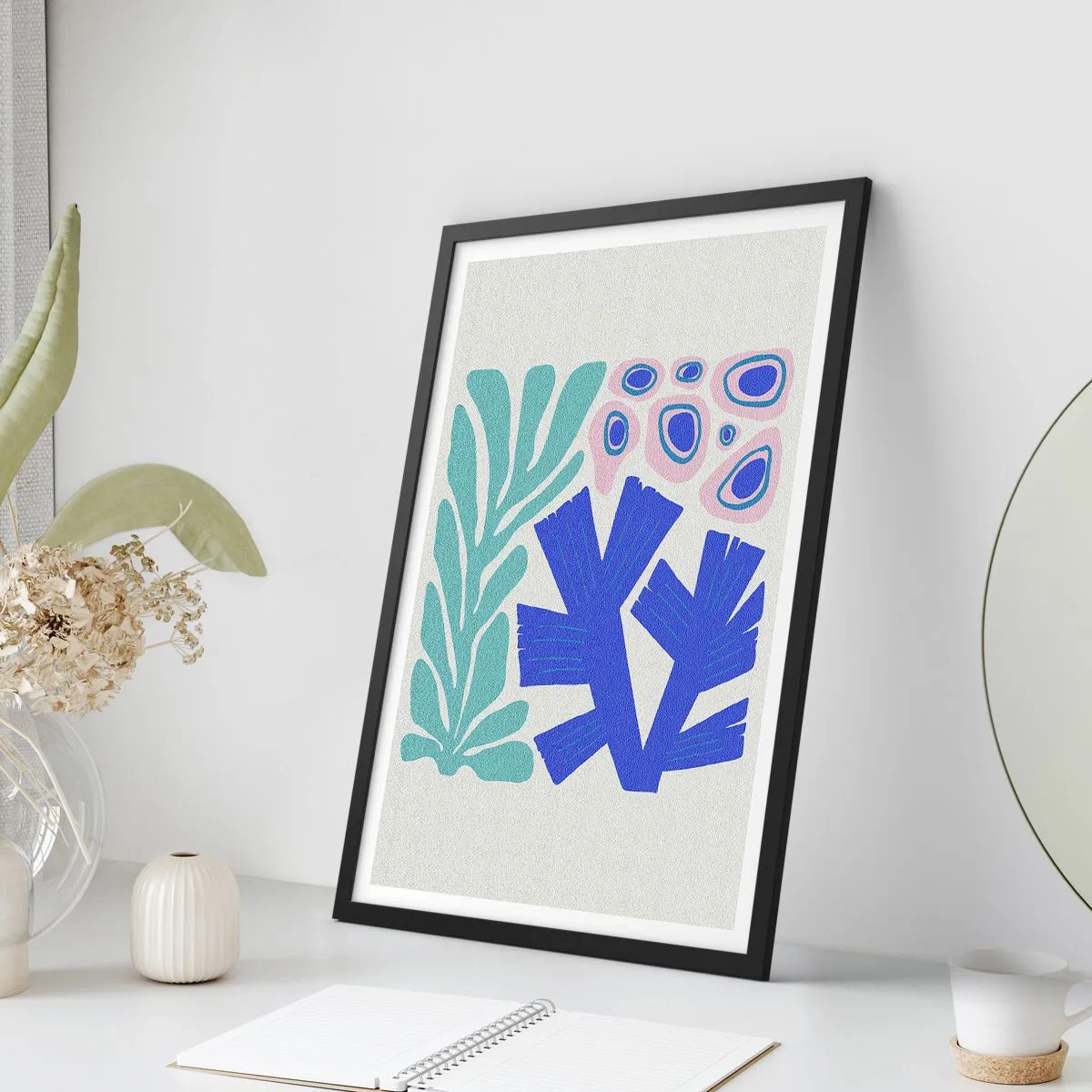 Poster in einem schwarzem Rahmen - Unterwassergarten - 30x40 cm