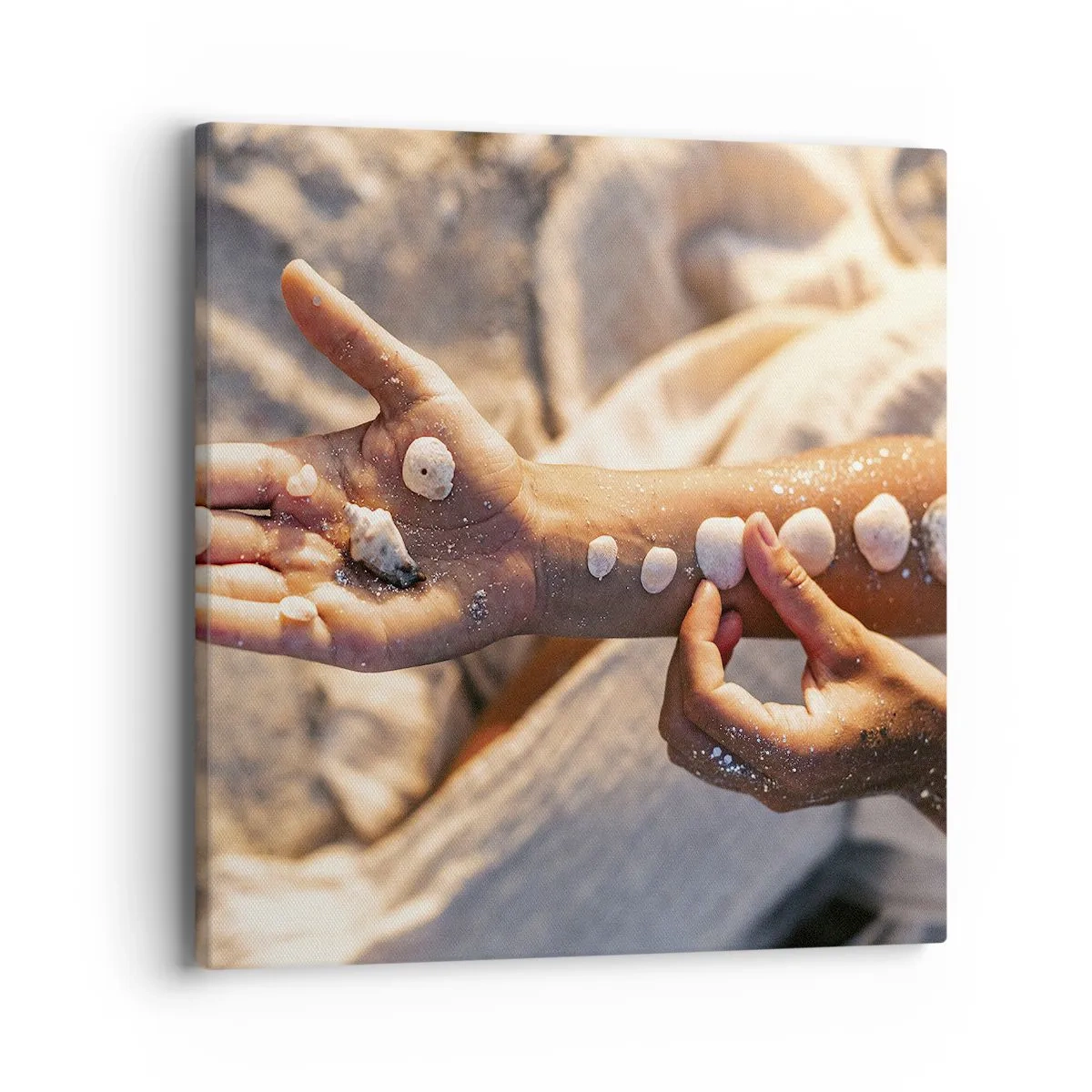 Bild auf Leinwand - Leinwandbild - Schönheit an Ihren Fingerspitzen - 40x40 cm