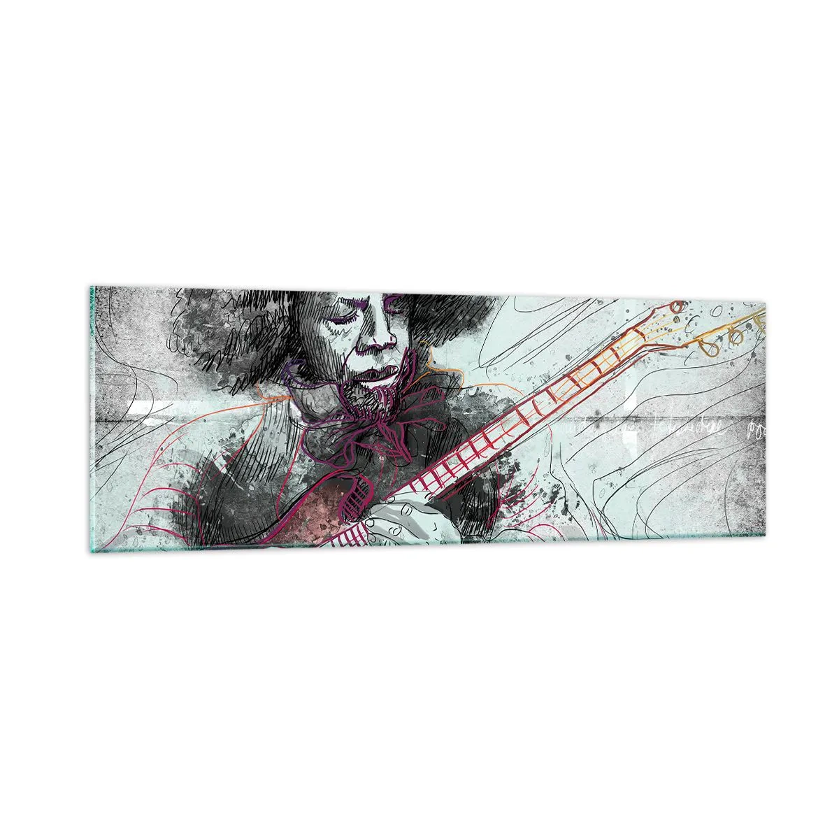 Glasbild - Bild auf glas - Auf den Wellen der Musik - 90x30 cm