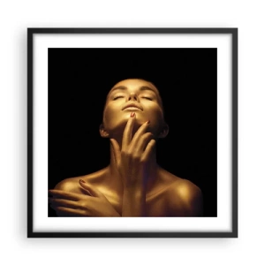 Poster in einem schwarzem Rahmen - Wie goldene Seide - 50x50 cm