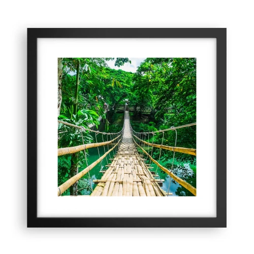 Poster in einem schwarzem Rahmen - Monkey Bridge über das Grün - 30x30 cm