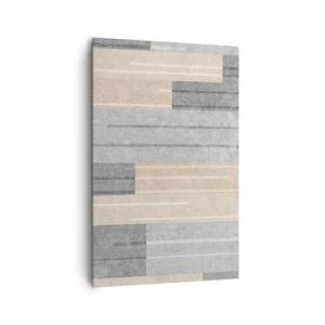 Bild auf Leinwand - Leinwandbild - Geometrische Komposition in Grau- und Beigetönen - 80x120cm - Komposition: Vertikal halten - Moderne Wanddekoration für Wohnzimmer und Schlafzimmer ARTTOR