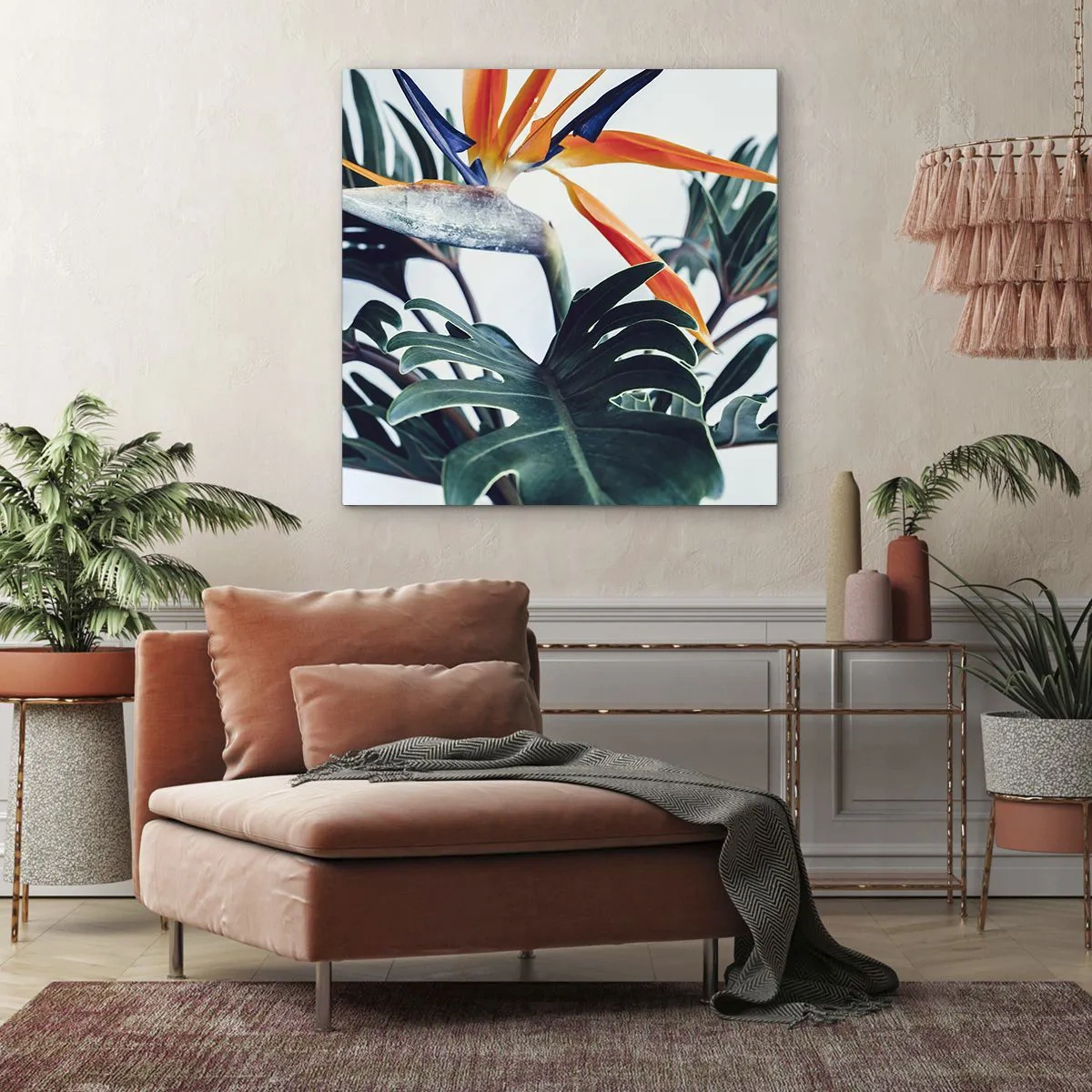 Bild auf Leinwand - Leinwandbild - Vogelbusch - 30x30 cm