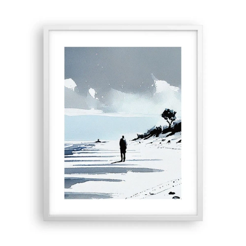 Poster in einem weißen Rahmen - Allein sein - 40x50 cm