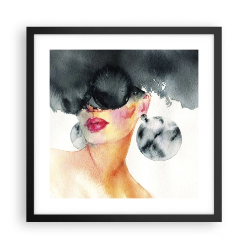Poster in einem schwarzem Rahmen - Das Geheimnis der Eleganz - 40x40 cm