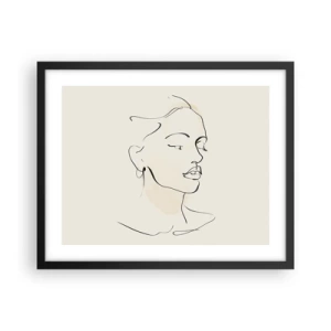 Poster in einem schwarzem Rahmen - Eine bestimmte Linie - 50x40 cm