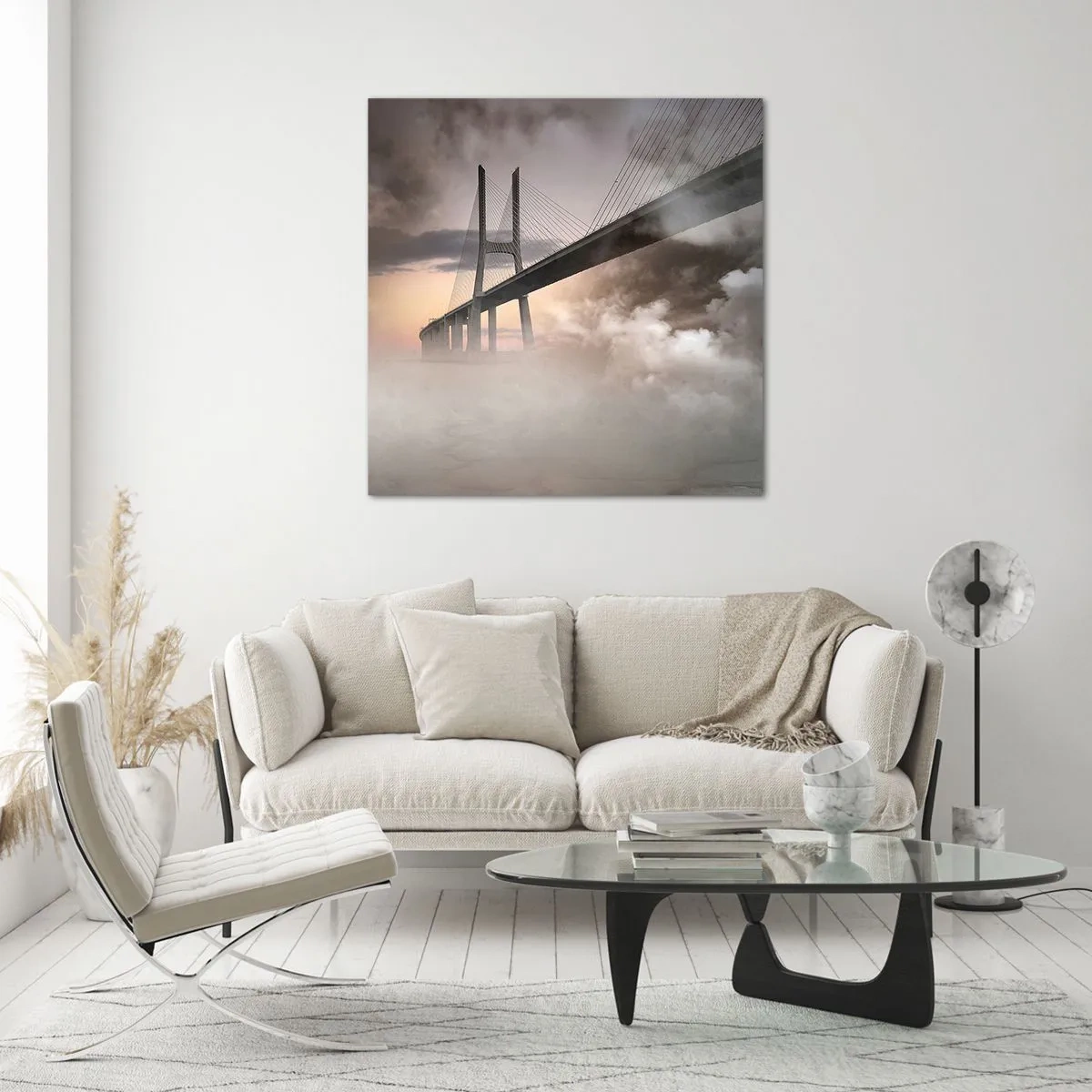 Glasbild - Bild auf glas - Auf dem Fluss, den es nicht gibt - 30x30 cm