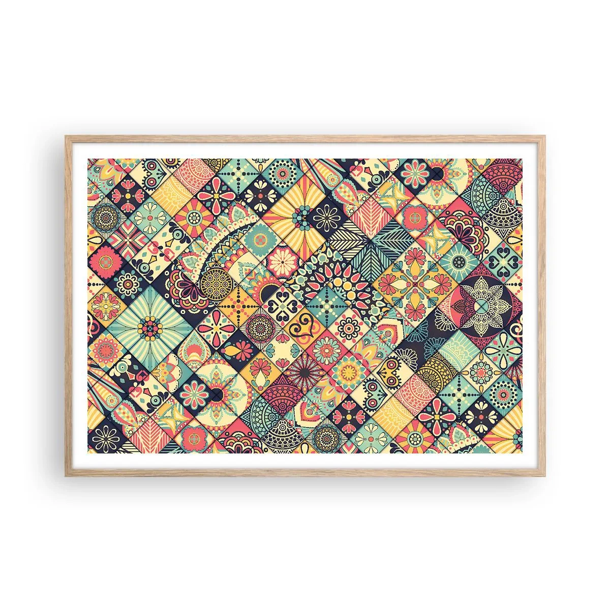 Poster in einem Rahmen aus heller Eiche - marokkanische Atmosphäre - 100x70 cm