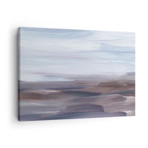 Bild auf Leinwand - Leinwandbild - Eine subtile Abstraktion mit zarten Strichen in Pastelltönen. - 70x50cm - Elemente: Wasser - Moderne Wanddekoration für Wohnzimmer und Schlafzimmer ARTTOR