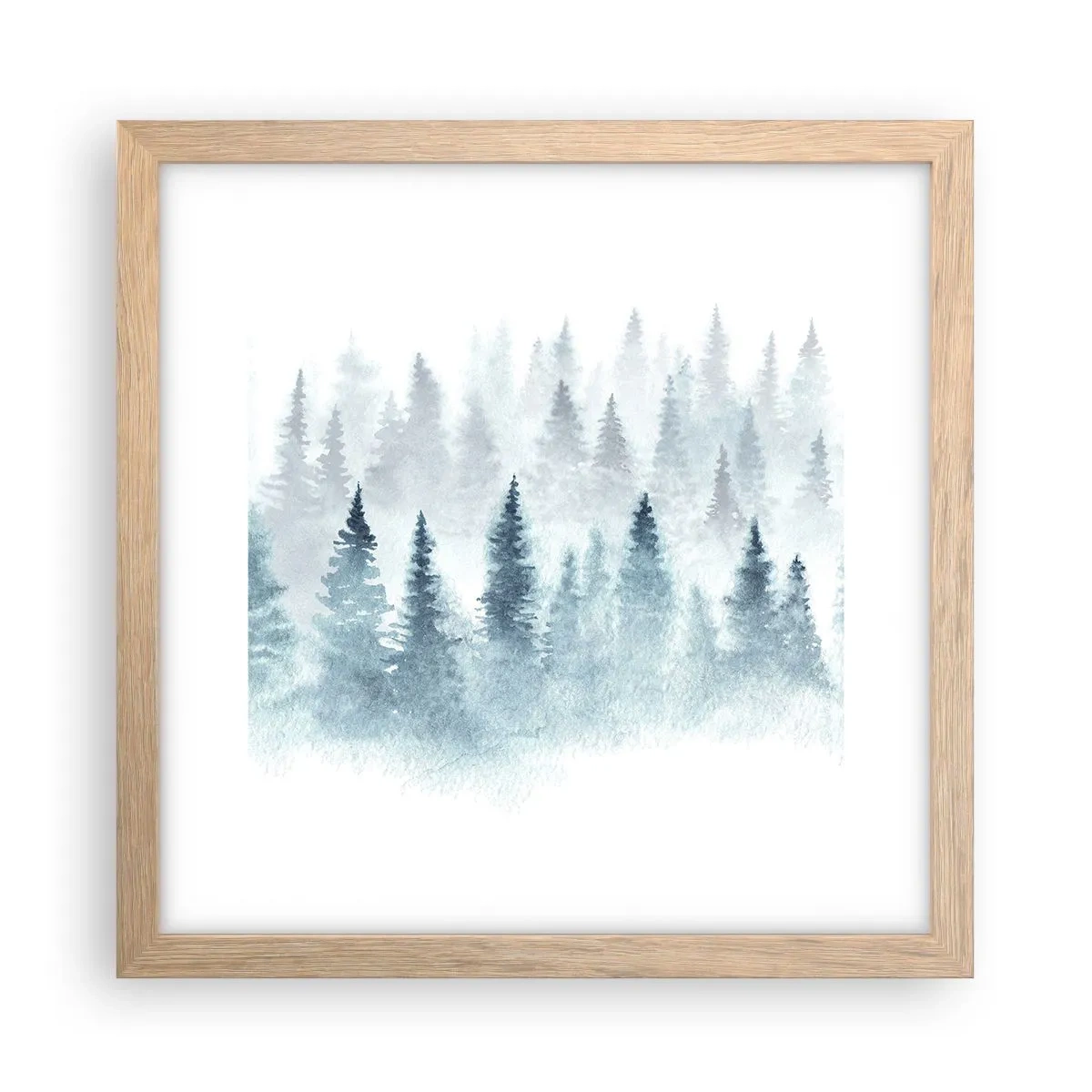 Poster in einem Rahmen aus heller Eiche - In Nebel gehüllt - 30x30 cm