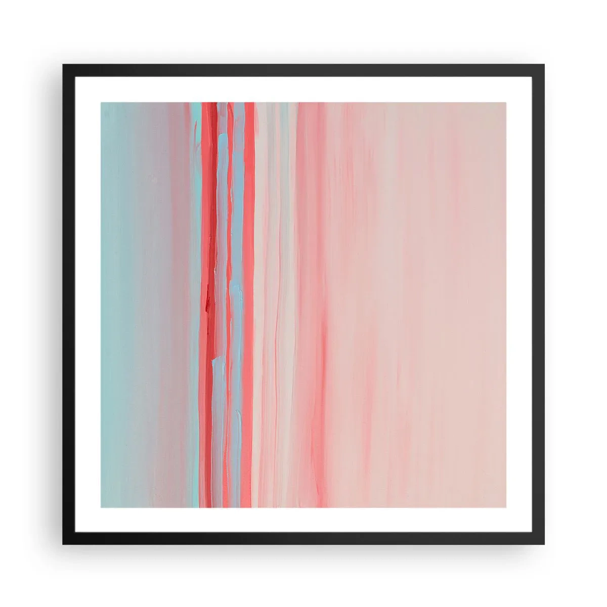 Poster in einem schwarzem Rahmen - Abstraktion im Morgengrauen - 60x60 cm