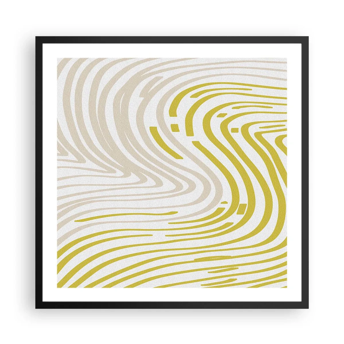 Poster in einem schwarzem Rahmen - Komposition mit sanfter Biegung - 60x60 cm